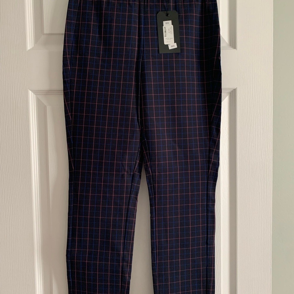 Women’s Navy Checkered Pants